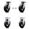 Service Caster 8 Inch Rubber on Steel Caster Set with Roller Bearing 2 Swivel Lock and 2 Rigid SCC-35S820-RSR-BSL-2-R-2 - alternate 1